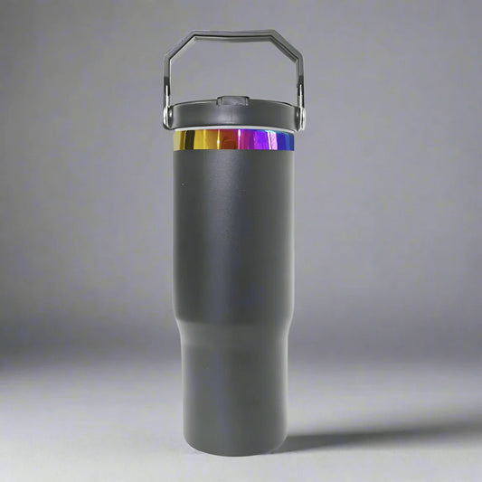 Engraveable 30oz Rainbow Plated Flip Tumbler