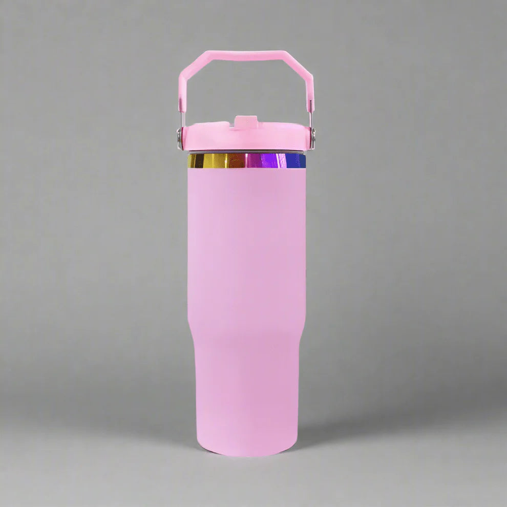 Engraveable 30oz Rainbow Plated Flip Tumbler