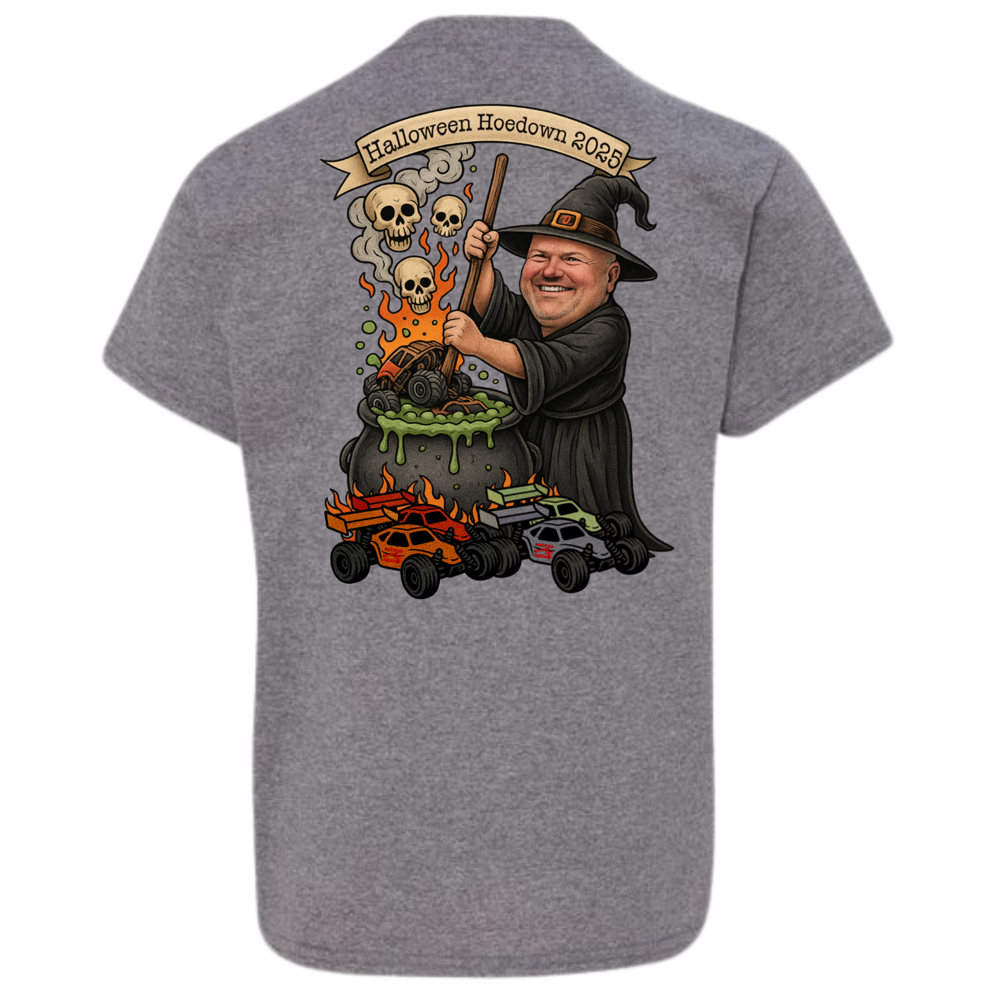 Oatesified Halloween Hoedown 2025 T-Shirt-Heather Graphite (Kids)