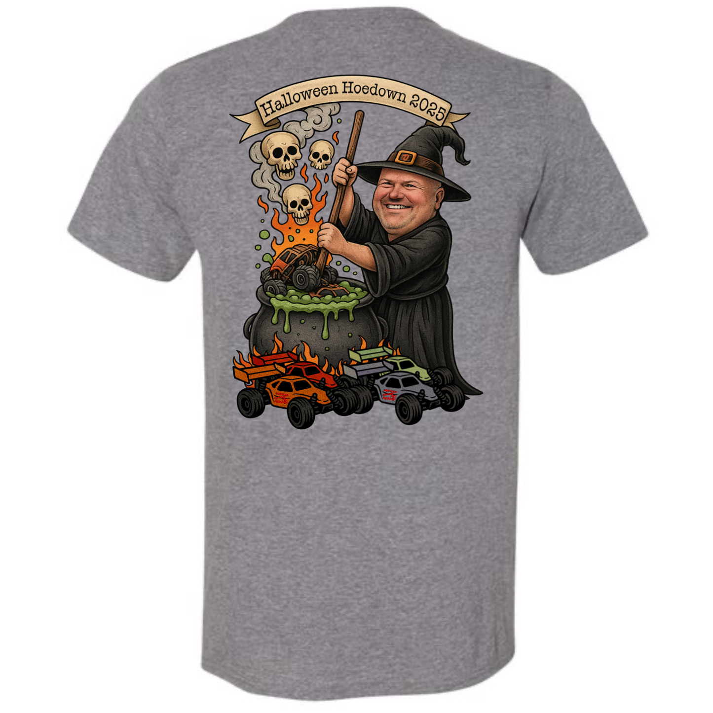 Oatesified Halloween Hoedown 2025 T-Shirt-Heather Grey (Adult)